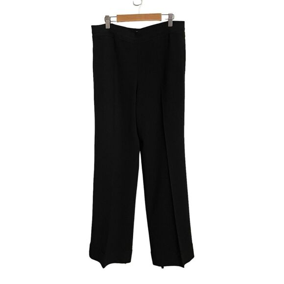 Ann Taylor Black Audrey Flat Front Side Zip Cuffed Hem Pants Size 6 - Picture 1 of 6